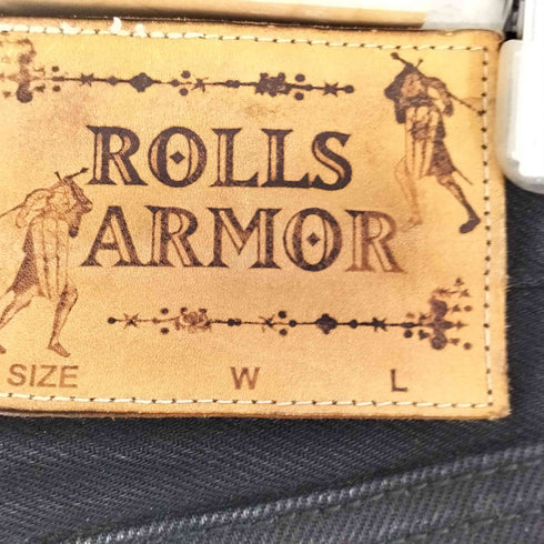 ロール ROLL ROLLS ARMOR ボタンフライブラックデニムパンツ メンズ JPN:M